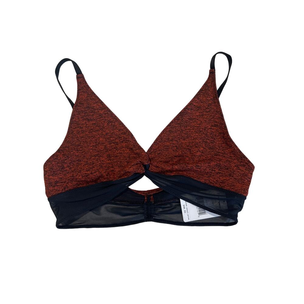 Free People Maroon and Black Twist Sports Bra